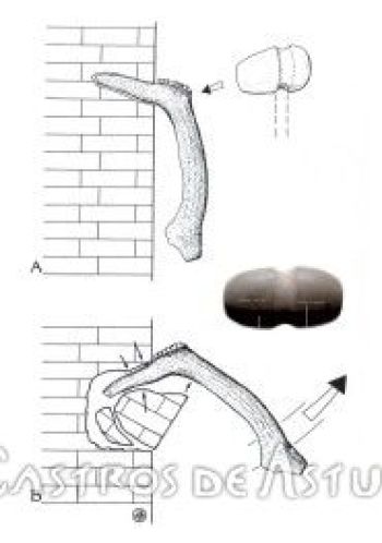 Herramientas en hueso de la mina de El Aramo (Dibujo: M.A. de Blas)